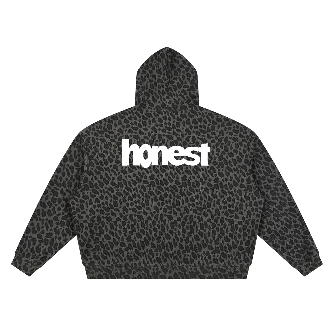 Honest Leopard Print Waffle Zip Hoodie