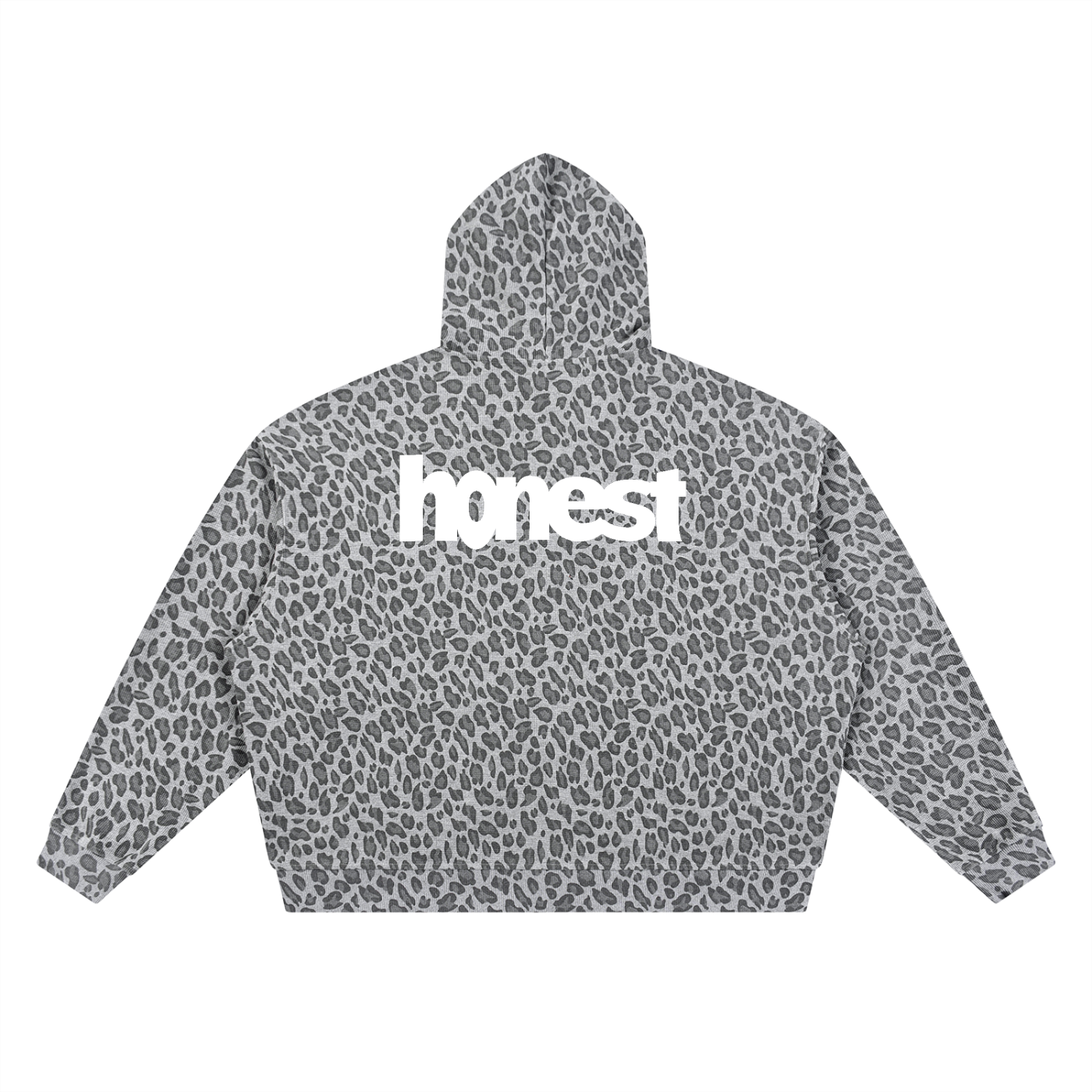 Honest Leopard Print Waffle Zip Hoodie